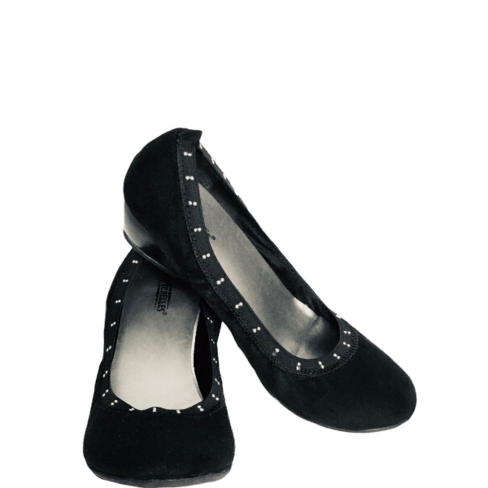 SEYCHELLES Black Gold Accent Elastic Casual Career Ballet Flats Shoes 8